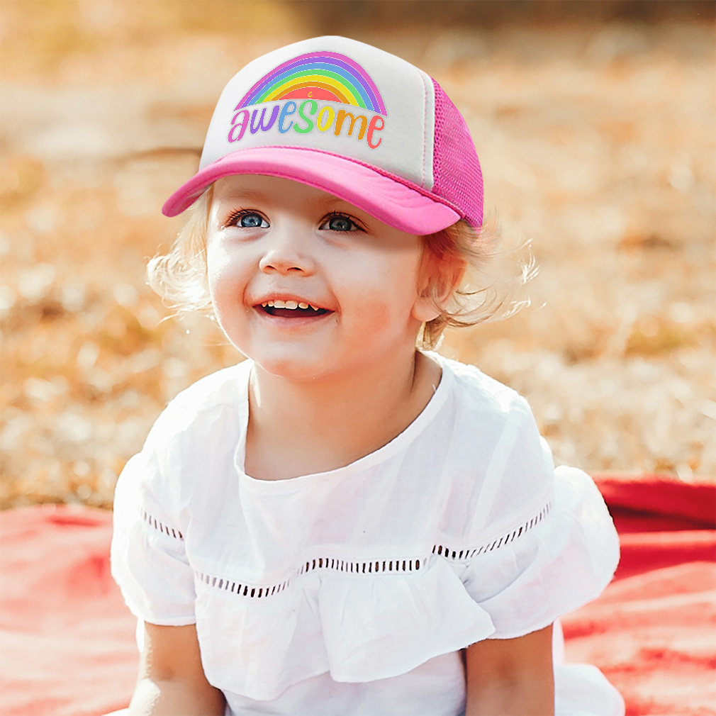 Kids Trucker Hat Awesome Rainbow Polyester Boys Caps Girls Caps Adjustable