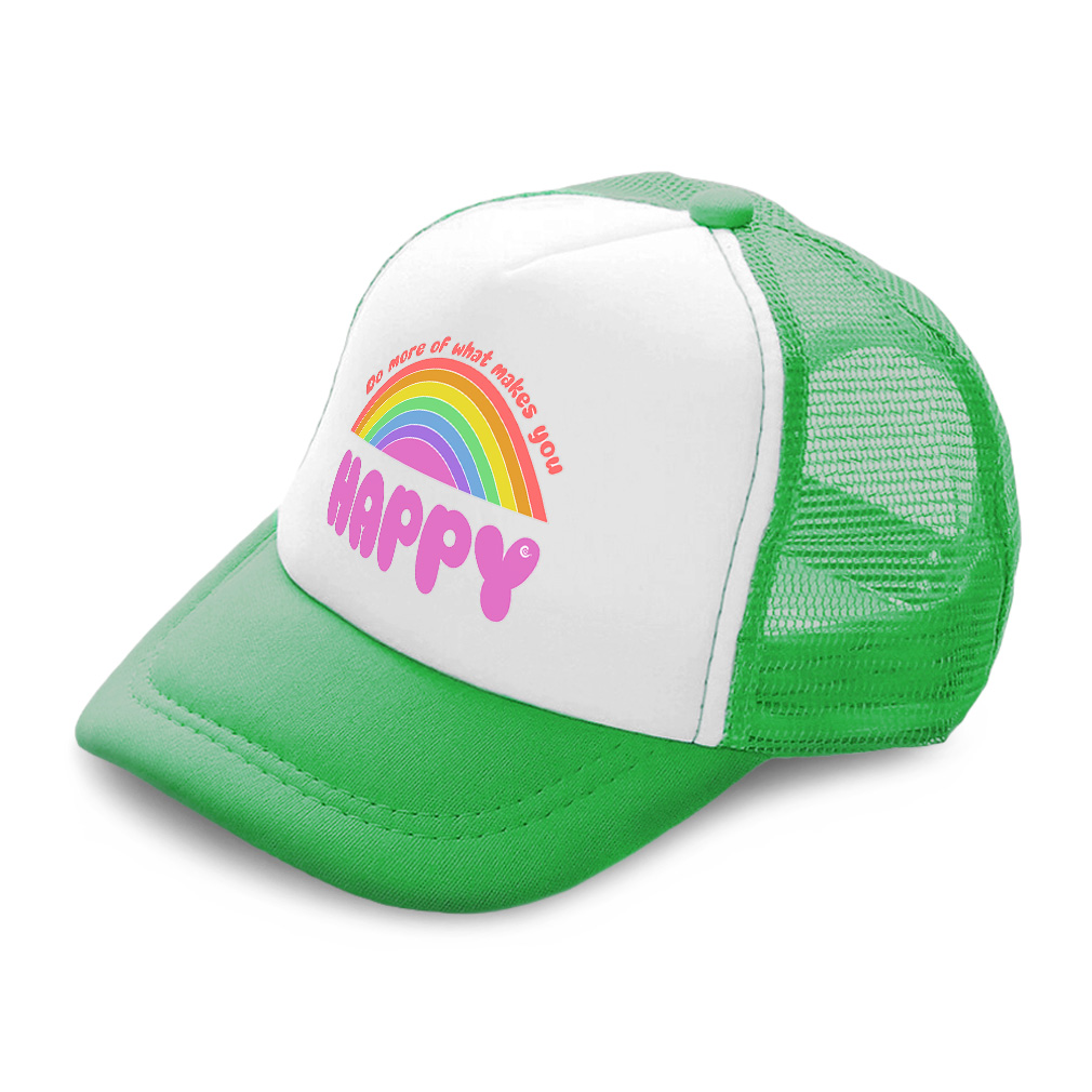 Kids Trucker Hat Do More of What Makes You Happy Rainbow Boys Caps & Girls Caps - Picture 5 of 7