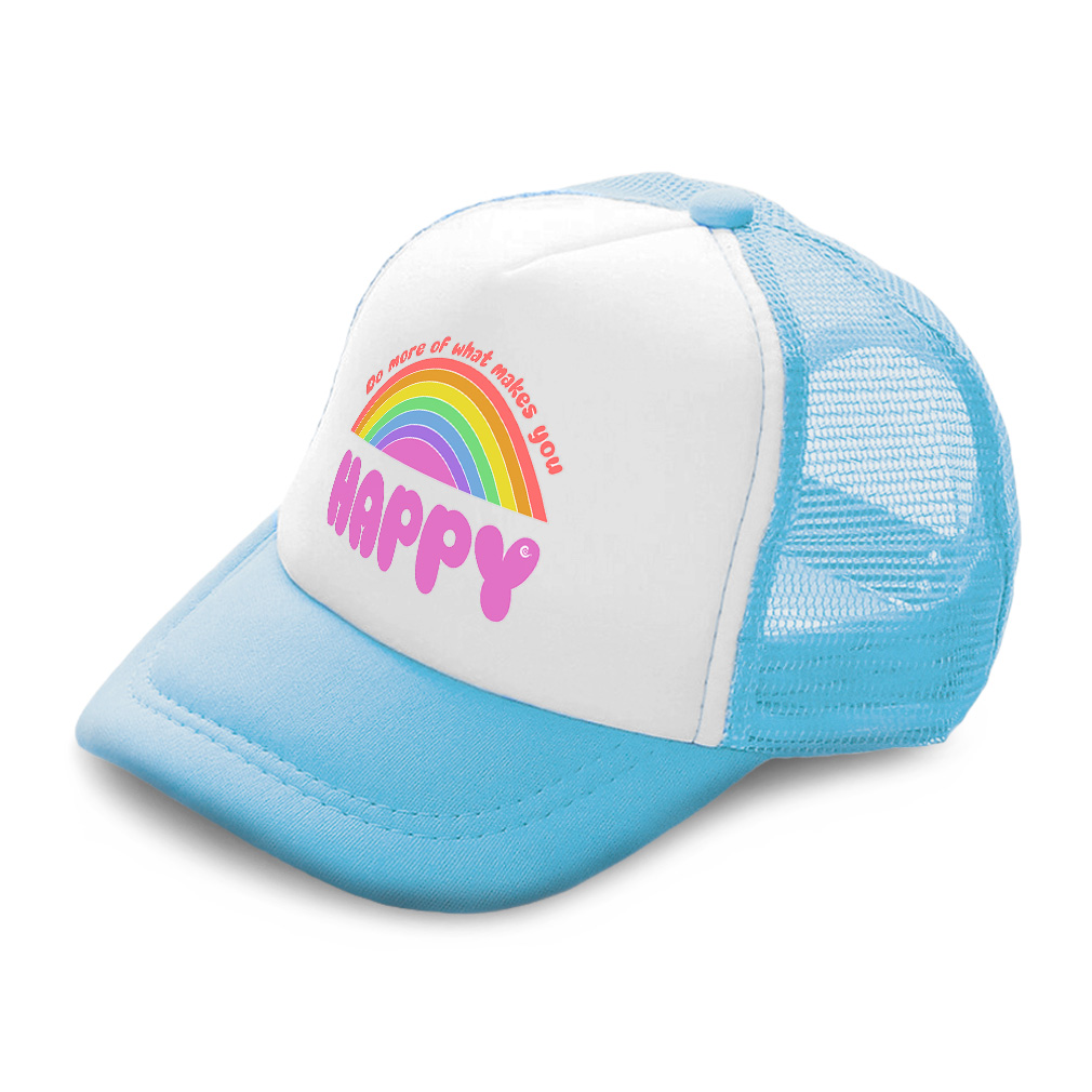Kids Trucker Hat Do More of What Makes You Happy Rainbow Boys Caps & Girls Caps - Picture 6 of 7