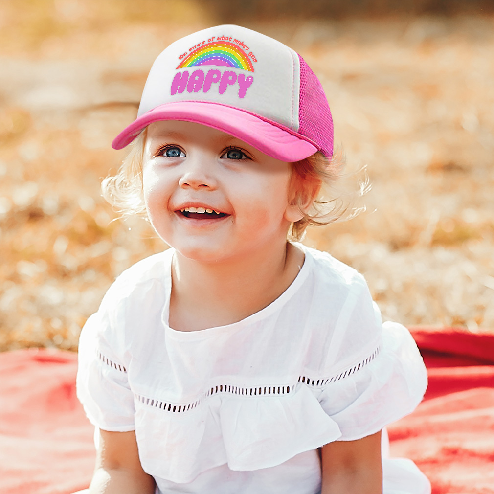 Kids Trucker Hat Do More of What Makes You Happy Rainbow Boys Caps & Girls Caps - Picture 2 of 7