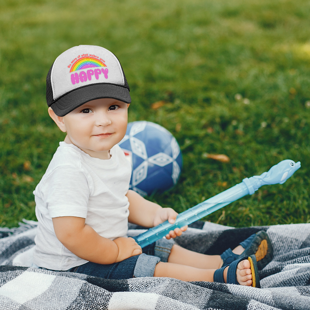 Kids Trucker Hat Do More of What Makes You Happy Rainbow Boys Caps & Girls Caps - Picture 4 of 7