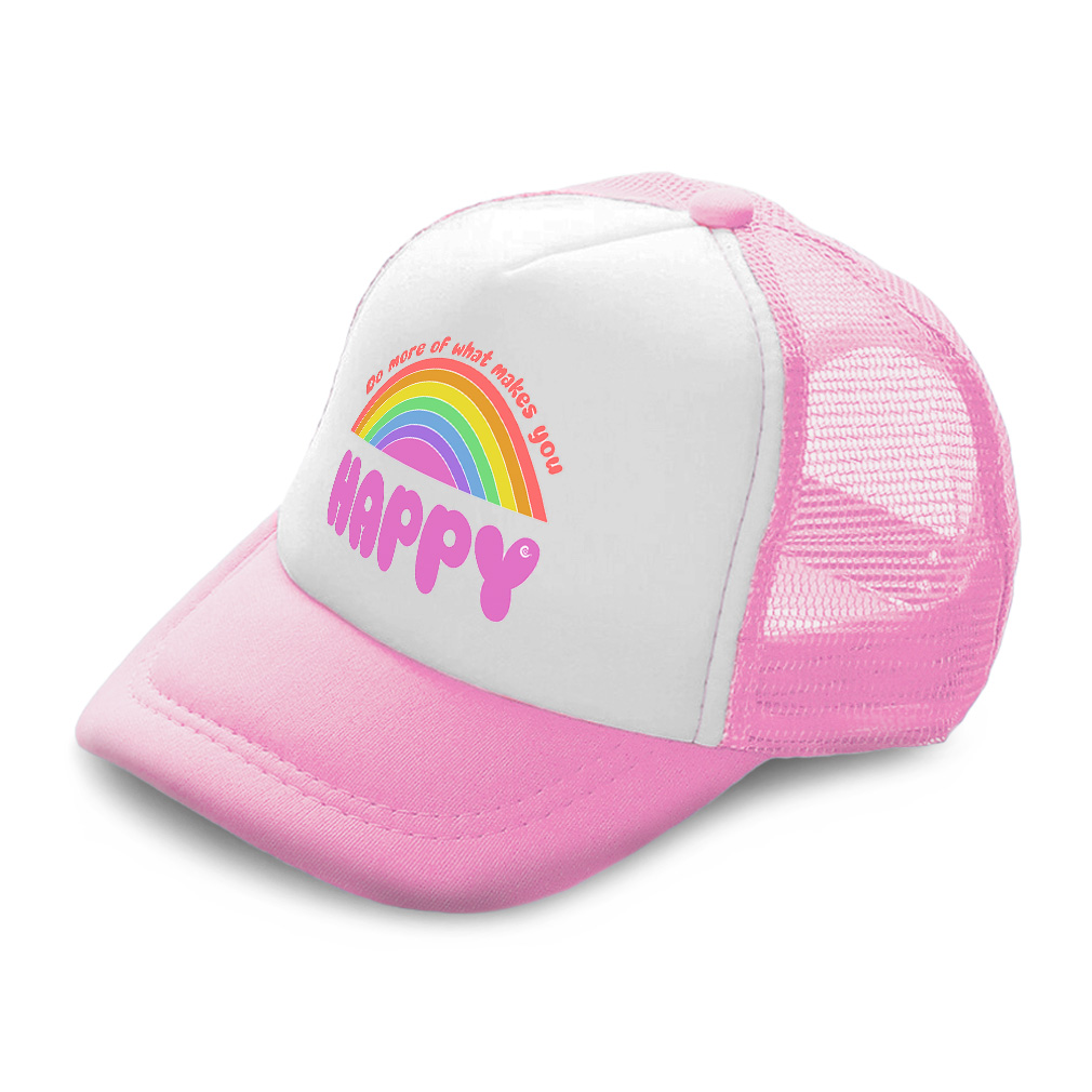 Kids Trucker Hat Do More of What Makes You Happy Rainbow Boys Caps & Girls Caps - Picture 7 of 7