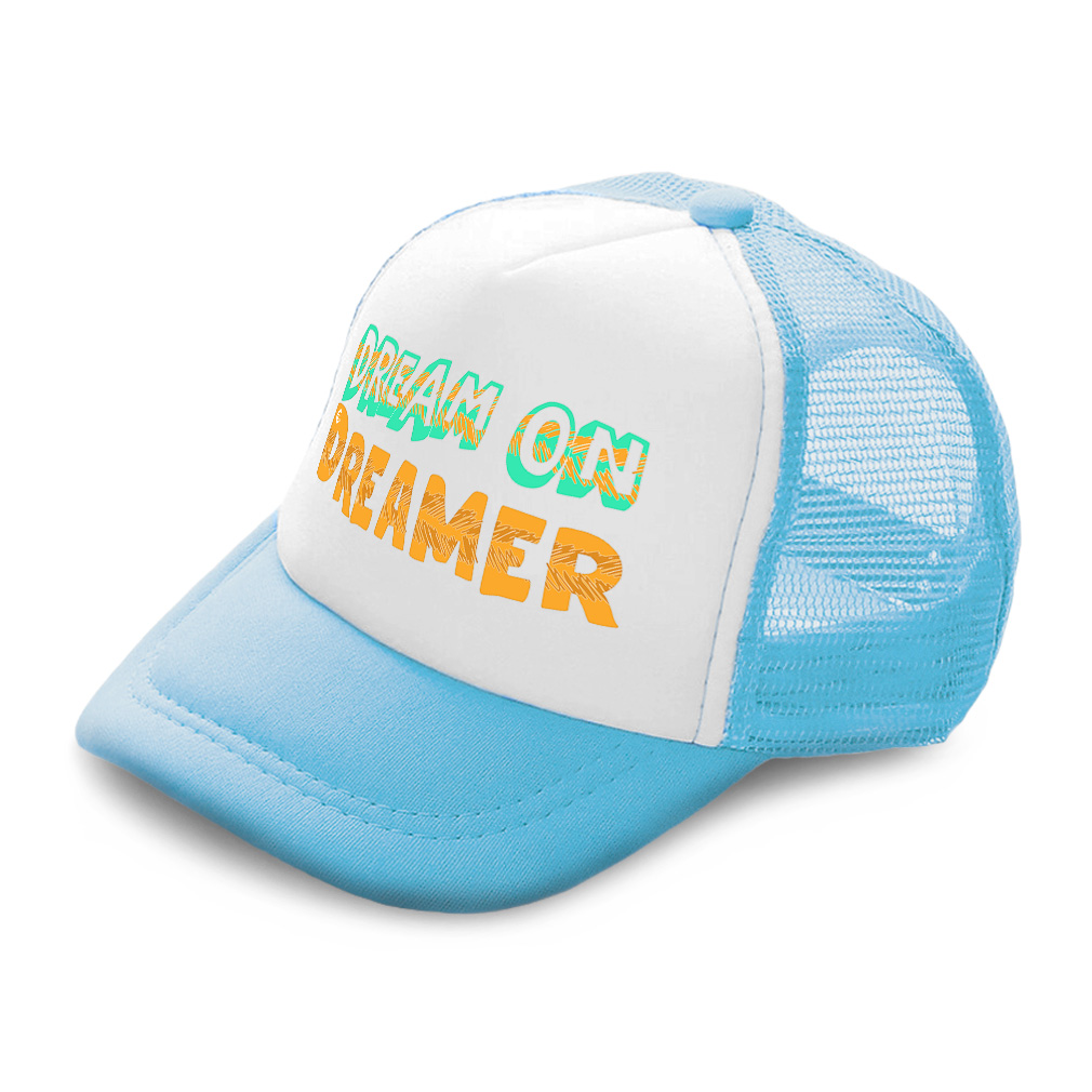 Kids Trucker Hat Dream on Dreamer Polyester Boys Caps & Girls Caps Adjustable - Picture 6 of 7