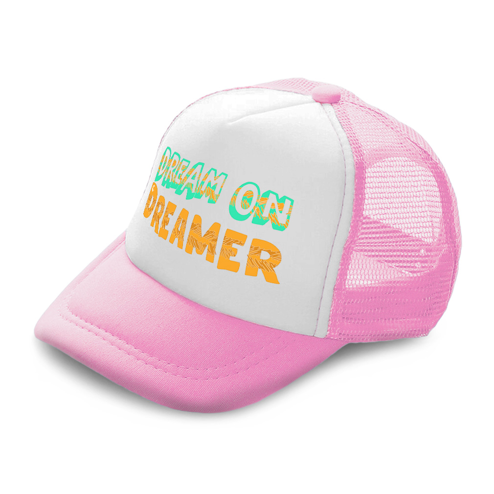 Kids Trucker Hat Dream on Dreamer Polyester Boys Caps & Girls Caps Adjustable - Picture 7 of 7