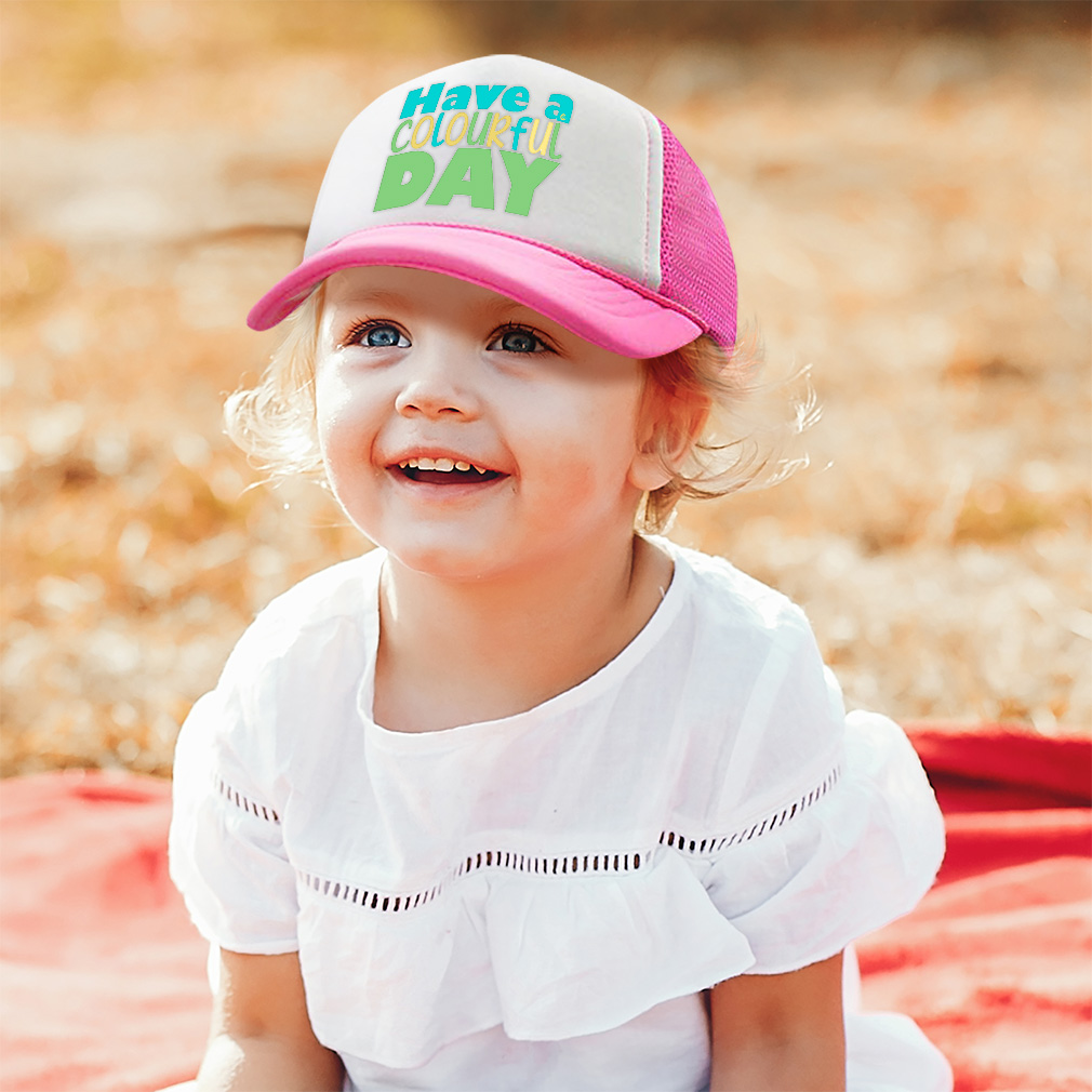 Kids Trucker Hat Have A Colourful Day Polyester Boys Caps & Girls Caps - Picture 2 of 7