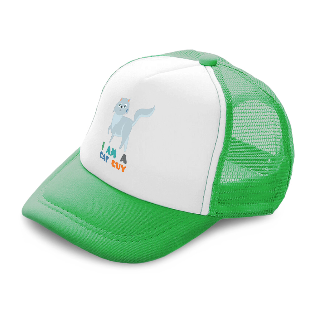 Kids Trucker Hat I Am A Cat Guy Cat Polyester Boys Caps & Girls Caps Adjustable - Picture 5 of 7