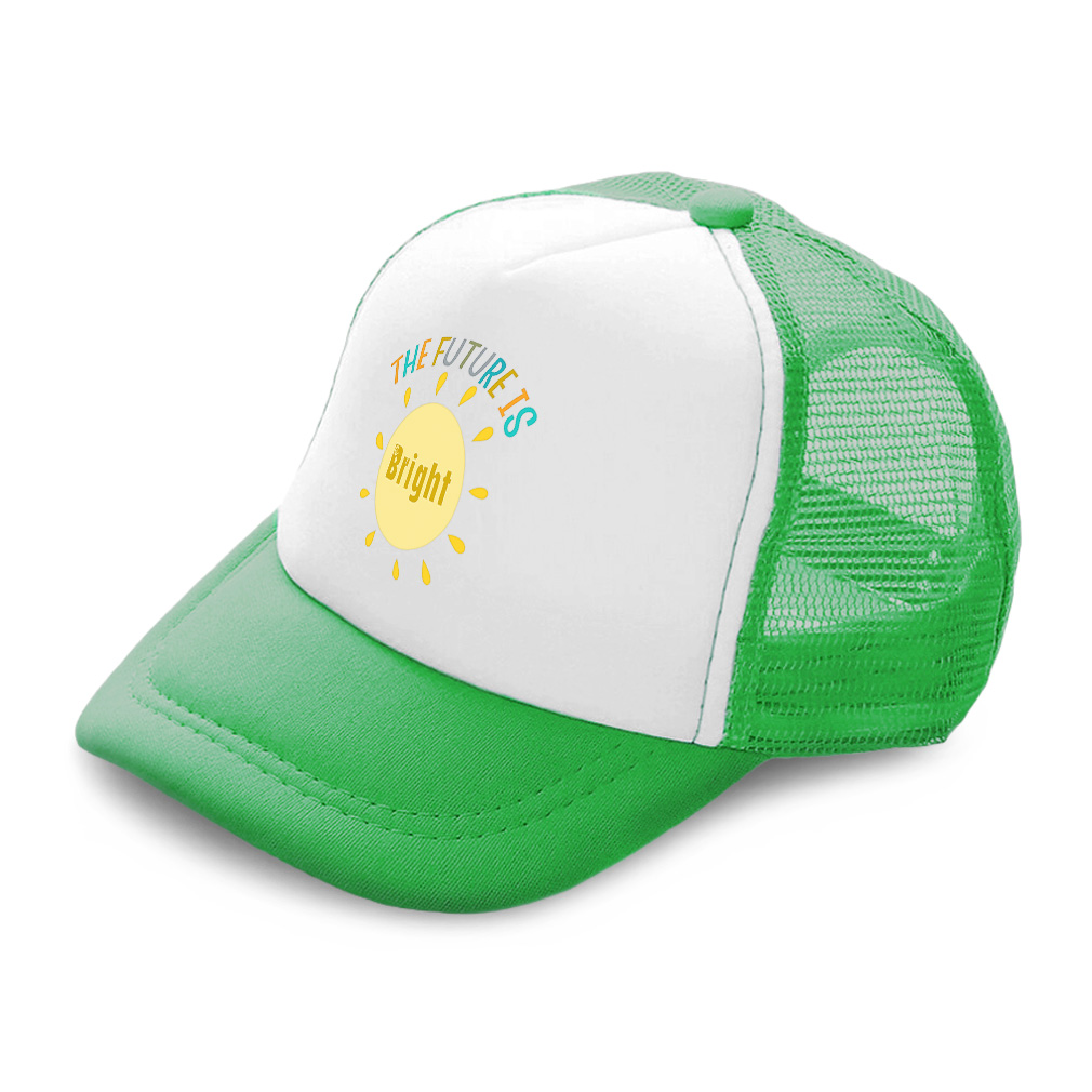 Kids Trucker Hat The Future Is Bright Sun Polyester Boys Caps & Girls Caps - Picture 5 of 7