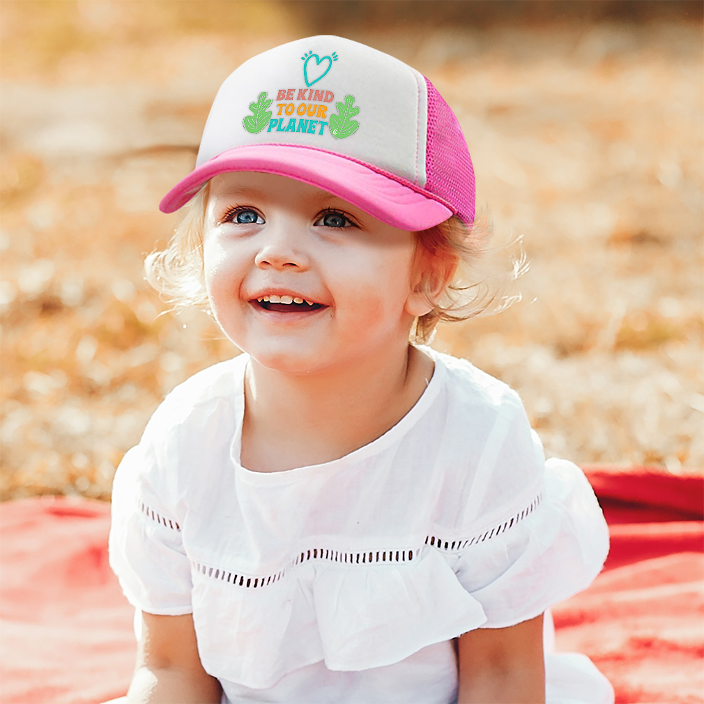Kids Trucker Hat Be Kind to Our Planet Heart Leaves Boys Caps & Girls Caps - Picture 2 of 7