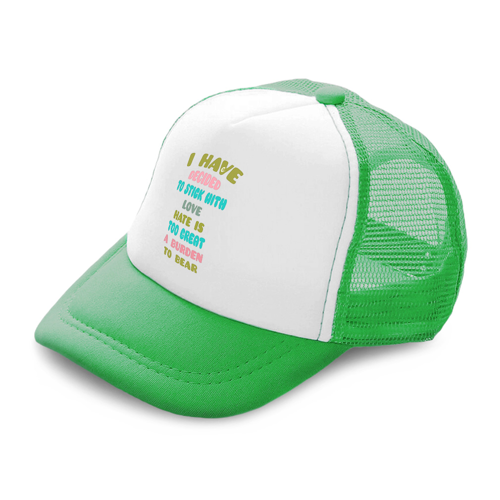 Kids Trucker Hat Decided to Stick with Love Hate Burden to Bear Polyester - Picture 5 of 7