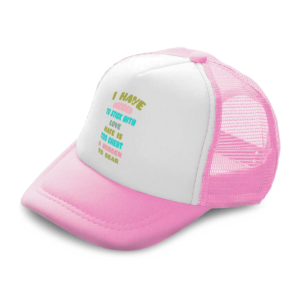 Kids Trucker Hat Decided to Stick with Love Hate Burden to Bear Polyester - Picture 7 of 7