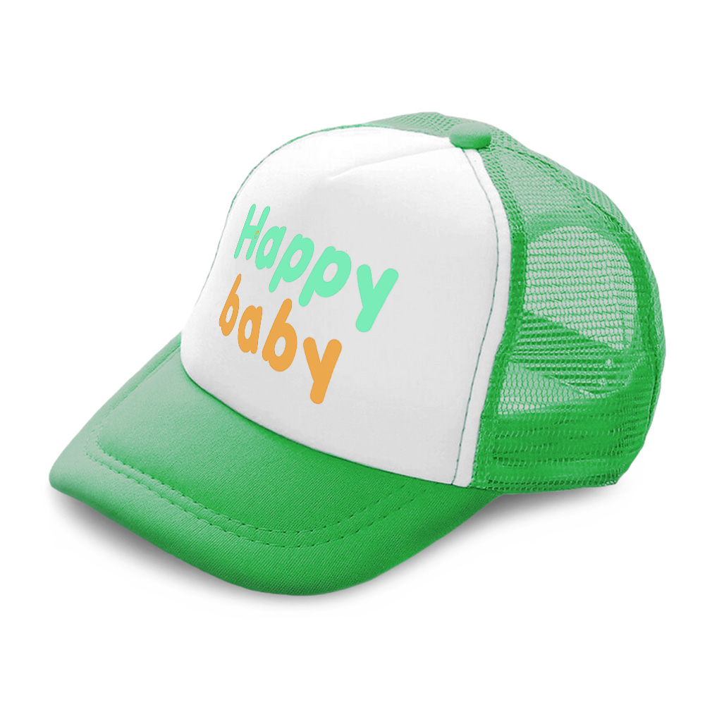 Kids Trucker Hat Happy Baby Kid Polyester Boys Caps & Girls Caps Adjustable - Picture 5 of 7