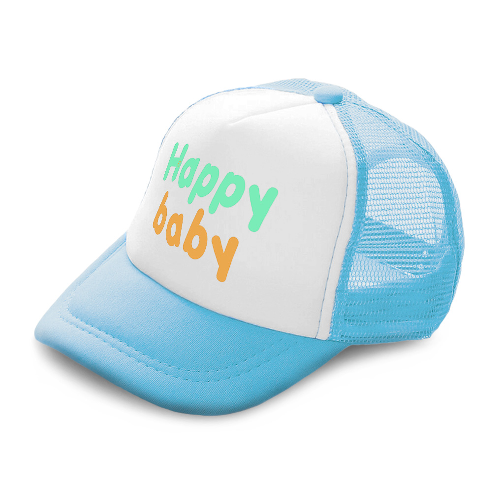 Kids Trucker Hat Happy Baby Kid Polyester Boys Caps & Girls Caps Adjustable - Picture 6 of 7