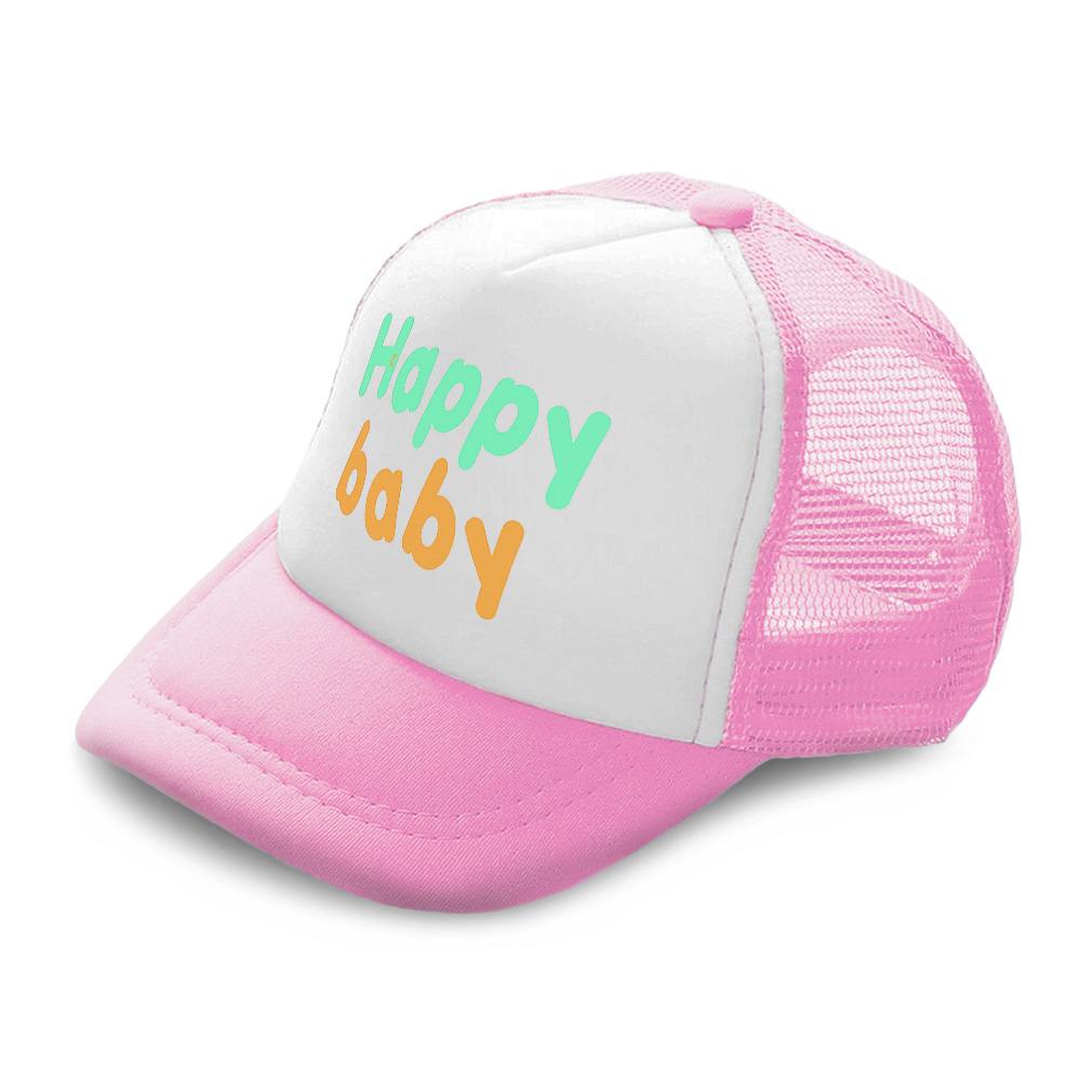 Kids Trucker Hat Happy Baby Kid Polyester Boys Caps & Girls Caps Adjustable - Picture 7 of 7
