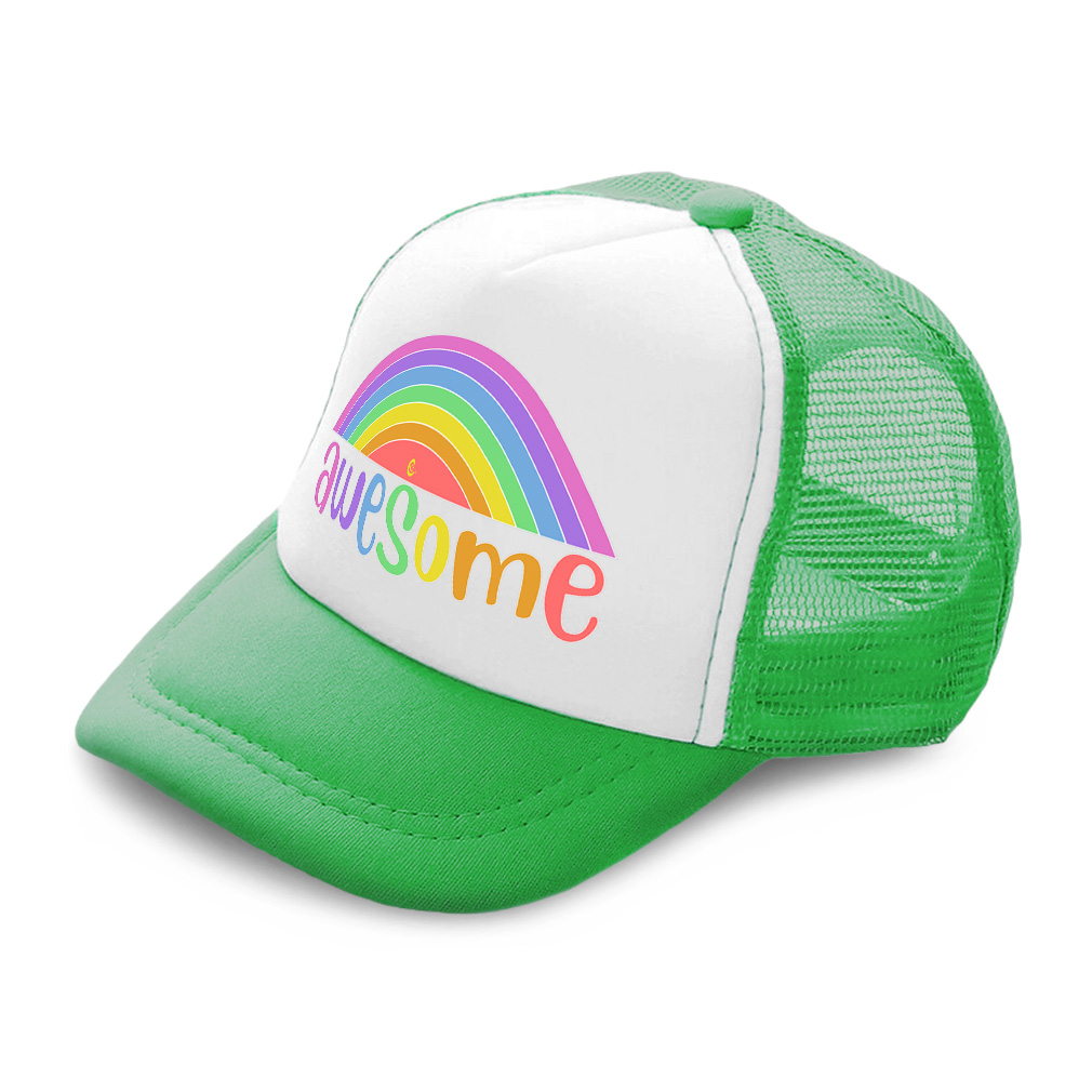Awesome Rainbow Polyester Boys Caps & Girls Caps Adjustable