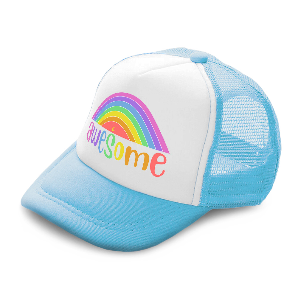 Awesome Rainbow Polyester Boys Caps & Girls Caps Adjustable