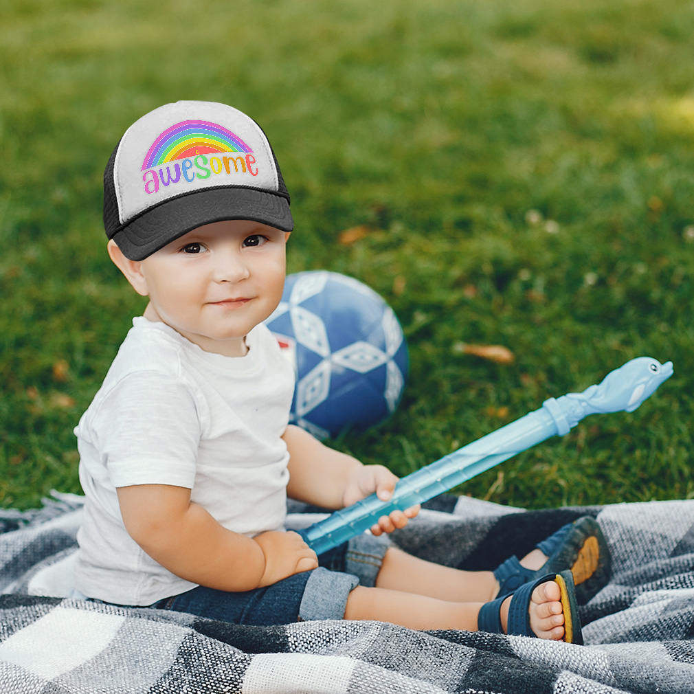 Kids Trucker Hat Awesome Rainbow Polyester Boys Caps & Girls Caps Adjustable