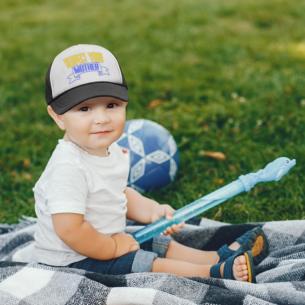 Kids Trucker Hat Respect Your Mother Polyester Boys Caps &amp; Girls Caps Adjustable