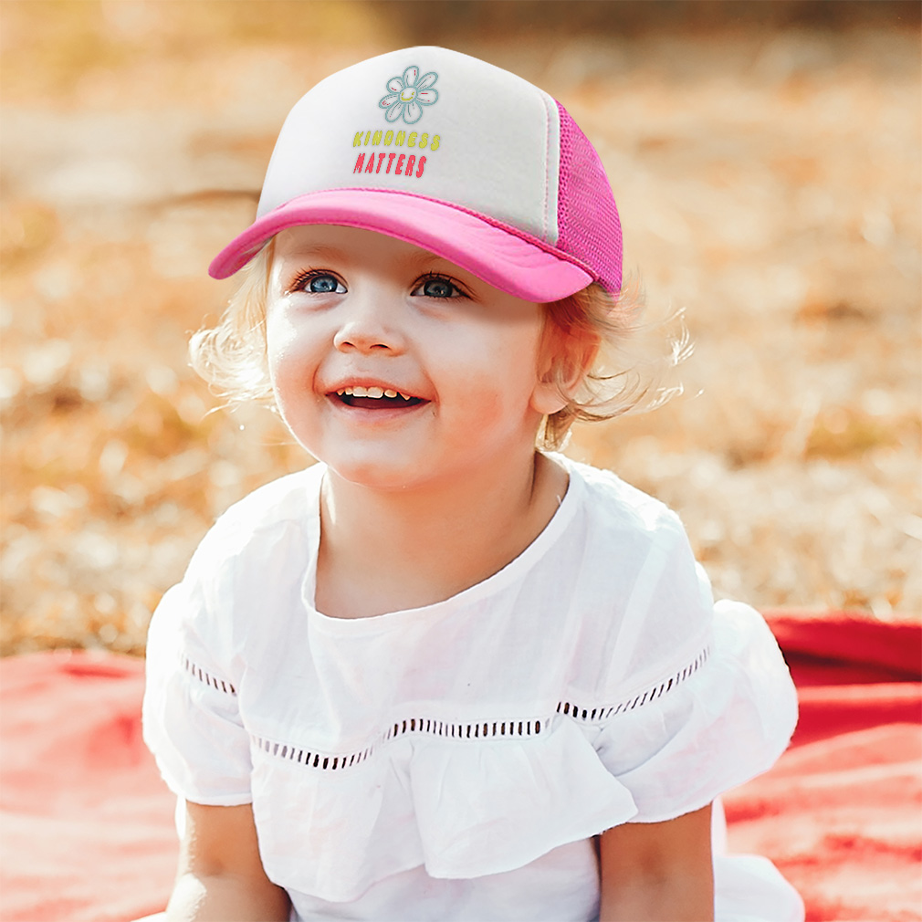 Kids Trucker Hat Kindness Matters Flower Polyester Boys Caps & Girls Caps