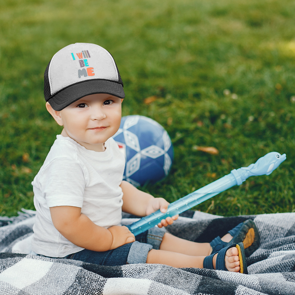Kids Trucker Hat I Will Be Me Polyester Boys Caps &amp; Girls Caps Adjustable