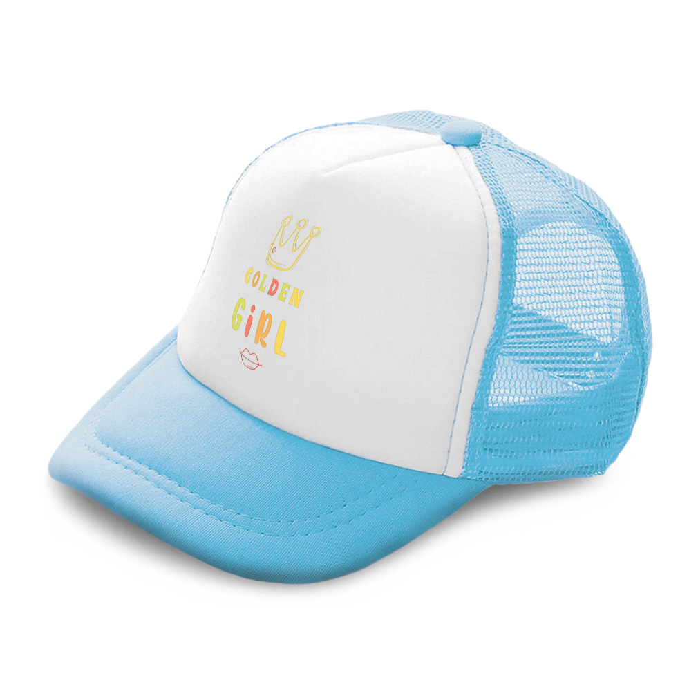 Golden Girl Crown Red Lips Polyester Boys Caps & Girls Caps